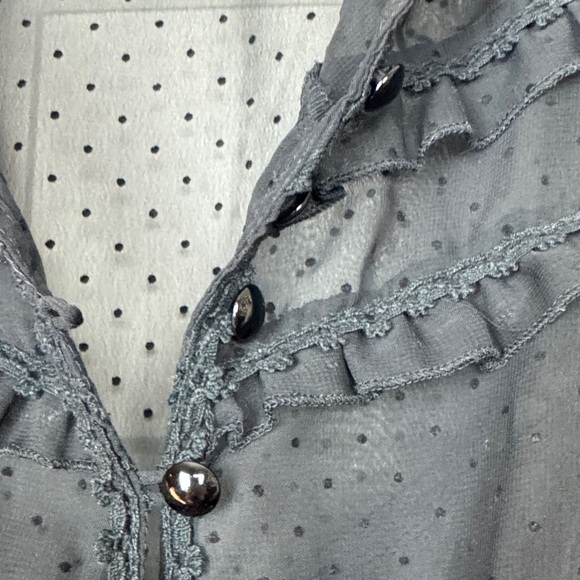 Split Black Ruffled Mini Dress - Picture 10 of 16